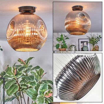 Ripoll Plafonnier, Boule lumineuse Chrome, Fumé, 1 lumière