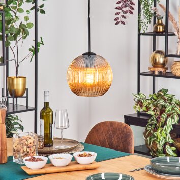 Koyoto Suspension, Boule lumineuse, Suspension 20 cm Ambre, 1 lumière