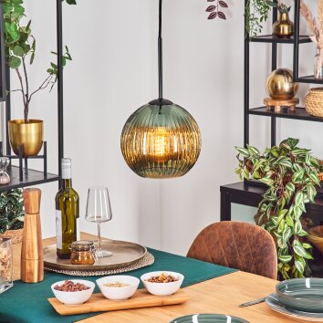 Koyoto Suspension, Boule lumineuse, Suspension Vert, 1 lumière