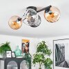 Koyoto Plafonnier, Boule lumineuse Ambre, Clair, Fumé, 4 lumières