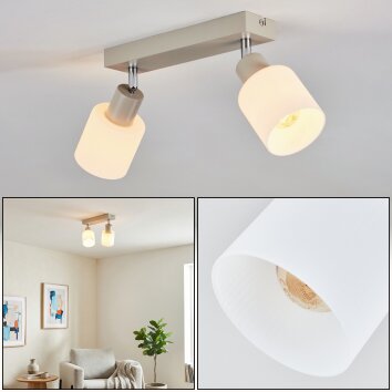Fonik Plafonnier Chrome, Sable, 2 lumières
