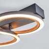 Galor Plafonnier LED Couleur bois, Noir, 1 lumière