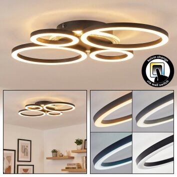 Marek Plafonnier LED Noir, 1 lumière