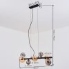 Chehalis Suspension, Boule lumineuse, Suspension Ambre, Fumé, 8 lumières