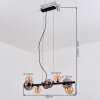 Chehalis Suspension, Boule lumineuse, Suspension Ambre, Fumé, 8 lumières