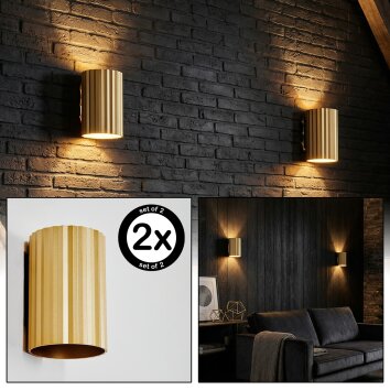 Fonir Luminaire Up & Down, Applique murale Or, 1 lumière