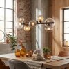 Chehalis Suspension, Boule lumineuse, Suspension Ambre, Clair, Fumé, 8 lumières