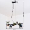 Chehalis Suspension, Boule lumineuse, Suspension Bleu, Chrome, Vert, Fumé, 8 lumières
