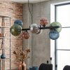 Chehalis Suspension, Boule lumineuse, Suspension Bleu, Vert, Cuivré, Fumé, 8 lumières