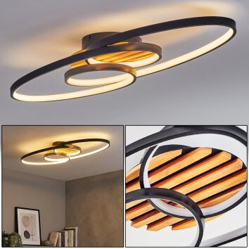 Garol Plafonnier LED Écru, Noir, 1 lumière