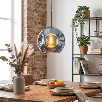 Ripoll Suspension, Boule lumineuse, Suspension Bleu, 1 lumière