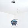 Ripoll Suspension, Boule lumineuse, Suspension Bleu, 1 lumière