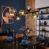 Chehalis Suspension, Boule lumineuse, Suspension Bleu, Vert, Clair, Cuivré, 8 lumières