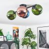 Gastor Plafonnier, Boule lumineuse Bleu, Vert, Cuivré, 4 lumières