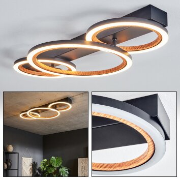 Macos Plafonnier LED Noir, 1 lumière