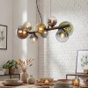 Chehalis Suspension, Boule lumineuse, Suspension Bleu, Chrome, Vert, Clair, Fumé, 8 lumières