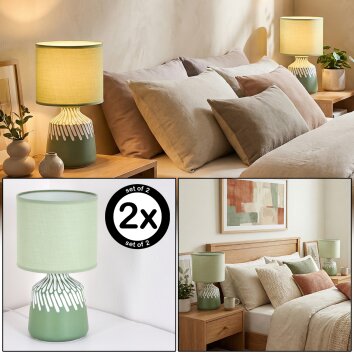 Mirvel Lampe à poser Vert, Blanc, 1 lumière