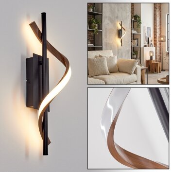 Solir Applique murale LED Noir, 1 lumière