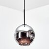 Ripoll Suspension, Boule lumineuse, Suspension Chrome, Fumé, 1 lumière