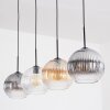 Koyoto Suspension, Boule lumineuse, Suspension Ambre, Clair, Fumé, 4 lumières