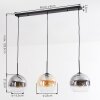 Koyoto Suspension, Boule lumineuse, Suspension Ambre, Clair, Fumé, 3 lumières