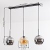 Koyoto Suspension, Boule lumineuse, Suspension Ambre, Chrome, Fumé, 3 lumières