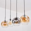 Ripoll Suspension, Boule lumineuse, Suspension Ambre, Clair, Fumé, 4 lumières