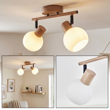 Lumox Plafonnier, Spot de plafond Beige, Noir, 2 lumières