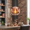 Ripoll Suspension, Boule lumineuse, Suspension Clair, Cuivré, 1 lumière