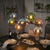 Gastor Suspension, Boule lumineuse, Suspension Bleu, Chrome, Vert, Cuivré, Fumé, 8 lumières