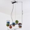 Gastor Suspension, Boule lumineuse, Suspension Bleu, Chrome, Vert, Cuivré, Fumé, 8 lumières