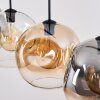 Ripoll Suspension, Boule lumineuse, Suspension Ambre, Clair, Fumé, 4 lumières