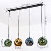 Ripoll Suspension, Boule lumineuse, Suspension Bleu, Or, Vert, 4 lumières