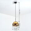 Ripoll Suspension, Boule lumineuse, Suspension Or, Clair, 1 lumière
