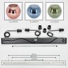 Koyoto Suspension, Boule lumineuse, Suspension Bleu, Vert, Cuivré, 3 lumières