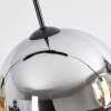 Koyoto Suspension, Boule lumineuse, Suspension Ambre, Chrome, Fumé, 4 lumières