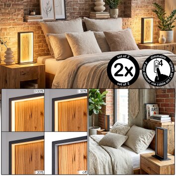 Gerin Lampe à poser LED Écru, Noir, 1 lumière