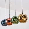 Ripoll Suspension, Boule lumineuse, Suspension Bleu, Or, Vert, Cuivré, 4 lumières