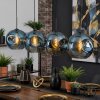 Ripoll Suspension, Boule lumineuse, Suspension Bleu, 4 lumières