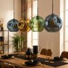 Ripoll Suspension, Boule lumineuse, Suspension Bleu, Or, Vert, 4 lumières