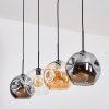 Ripoll Suspension, Boule lumineuse, Suspension Ambre, Clair, Fumé, 4 lumières