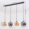 Ripoll Suspension, Boule lumineuse, Suspension Ambre, Fumé, 4 lumières