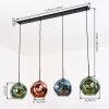 Ripoll Suspension, Boule lumineuse, Suspension Bleu, Vert, Cuivré, 4 lumières