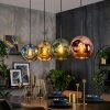 Ripoll Suspension, Boule lumineuse, Suspension Bleu, Or, Vert, Cuivré, 4 lumières