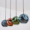 Ripoll Suspension, Boule lumineuse, Suspension Bleu, Vert, Cuivré, 4 lumières