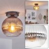 Koyoto Plafonnier, Boule lumineuse 20 cm Clair, Fumé, 1 lumière