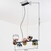 Gastor Suspension, Boule lumineuse, Suspension Bleu, Chrome, Vert, Clair, Cuivré, Fumé, 8 lumières