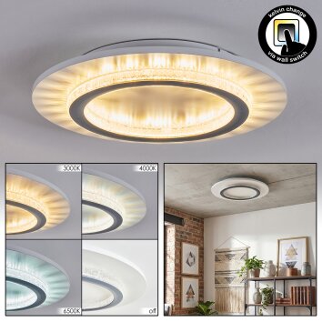 Lidor Plafonnier LED Gris, Blanc, 1 lumière