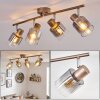 Casterk Plafonnier, Spot de plafond Brun, Chrome, 4 lumières
