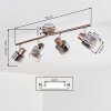 Casterk Plafonnier, Spot de plafond Brun, Chrome, 4 lumières